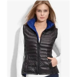 Bernardo Goose Down Hooded Packable Puffer Vest